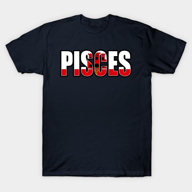 Pisces Gibraltar Horoscope Heritage DNA Flag T-Shirt by Just Rep It!!